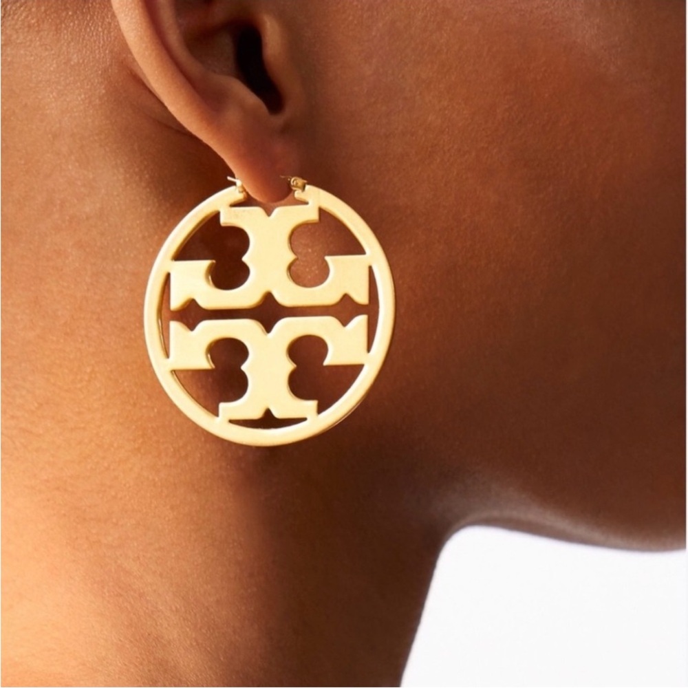 NEW Tory Burch Gold Miller Hoop Earrings
